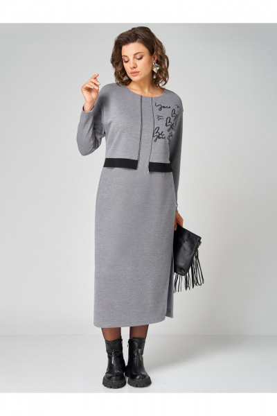 Платье Мишель стиль 1343 серый - фото 3