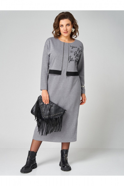 Платье Мишель стиль 1343 серый - фото 2