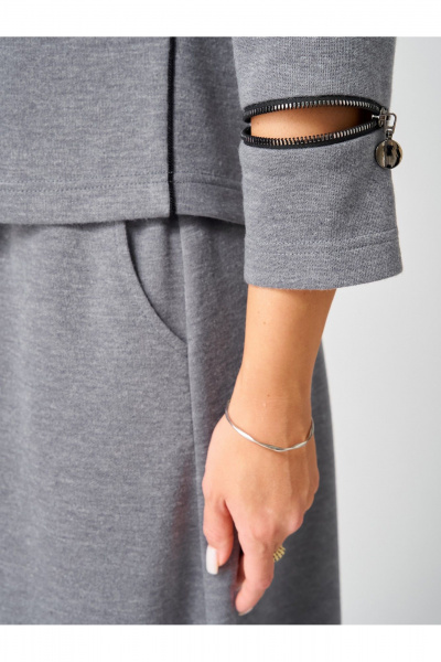 Туника, юбка Мишель стиль 1344 серый - фото 9