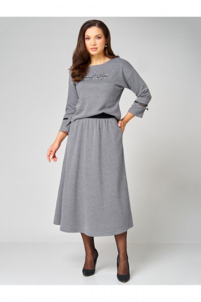 Туника, юбка Мишель стиль 1344 серый - фото 2