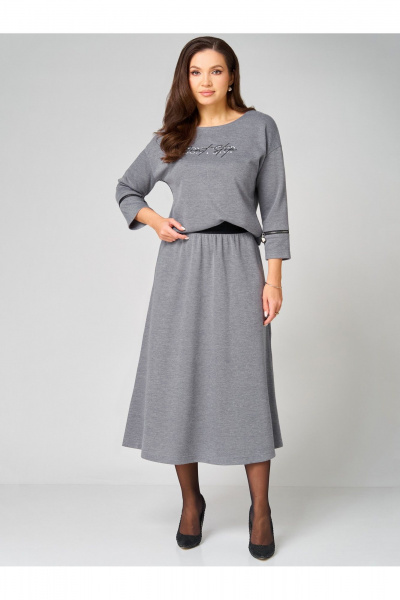 Туника, юбка Мишель стиль 1344 серый - фото 1