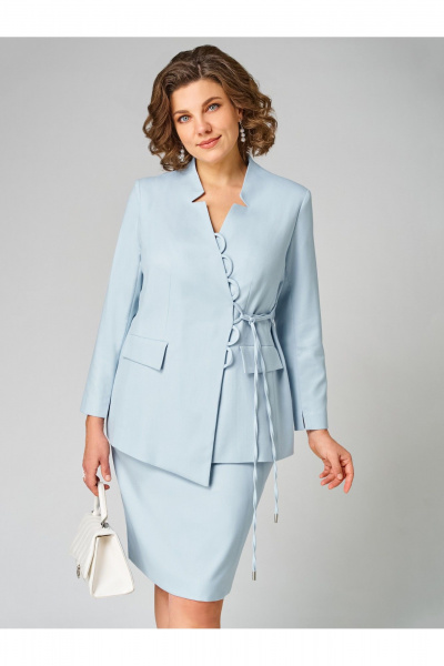 Жакет, юбка Мишель стиль 1345 голубой - фото 6