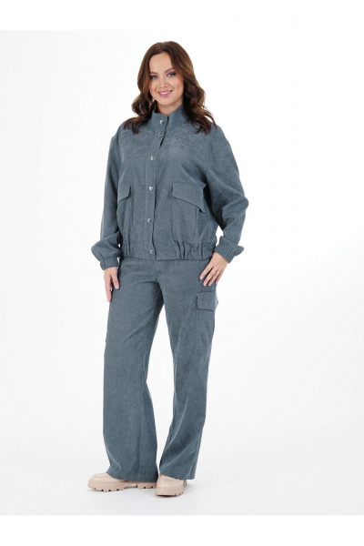 Брюки, жакет Пинск-Стиль 281 серо-голубой - фото 9