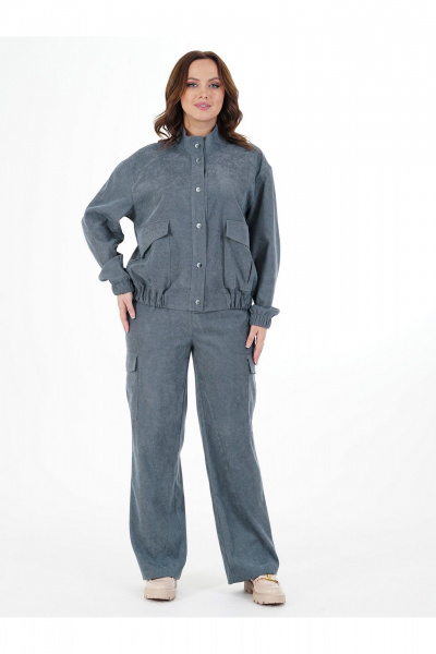 Брюки, жакет Пинск-Стиль 281 серо-голубой - фото 8