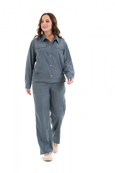 Брюки, жакет Пинск-Стиль 283 серо-голубой - фото 9