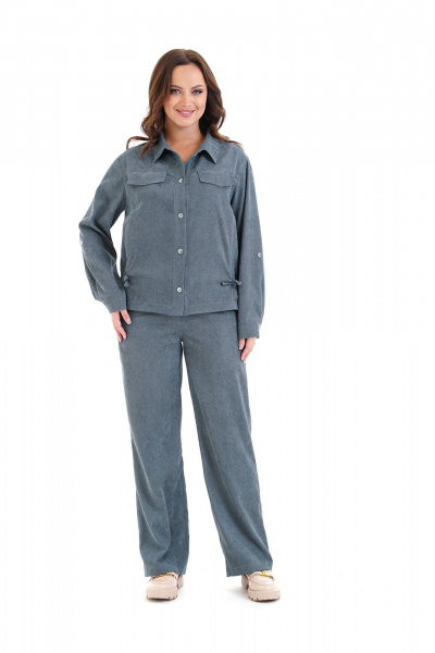 Брюки, жакет Пинск-Стиль 283 серо-голубой - фото 8