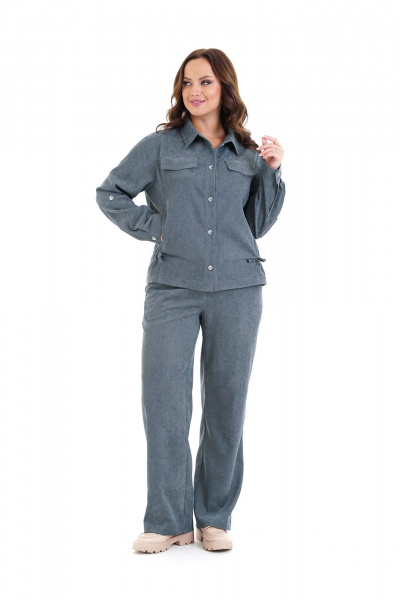 Брюки, жакет Пинск-Стиль 283 серо-голубой - фото 6