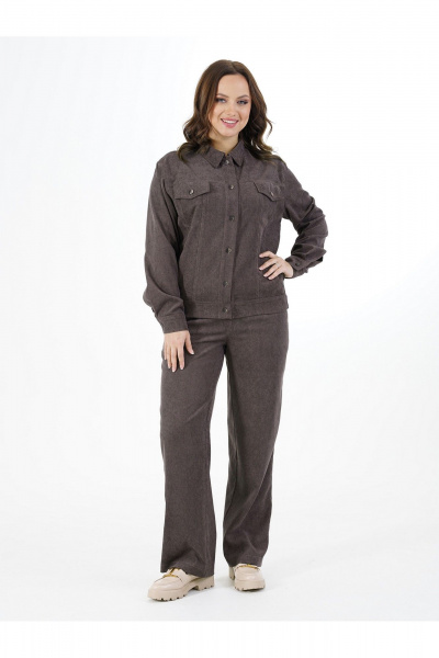 Брюки, жакет Пинск-Стиль 285 коричнево-фиолетовый - фото 11