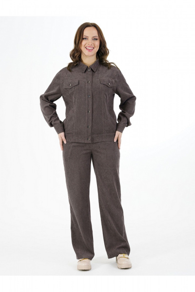 Брюки, жакет Пинск-Стиль 285 коричнево-фиолетовый - фото 10