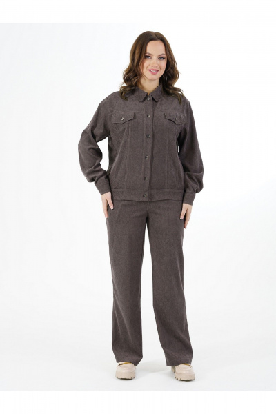 Брюки, жакет Пинск-Стиль 285 коричнево-фиолетовый - фото 7