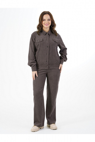 Брюки, жакет Пинск-Стиль 285 коричнево-фиолетовый - фото 1