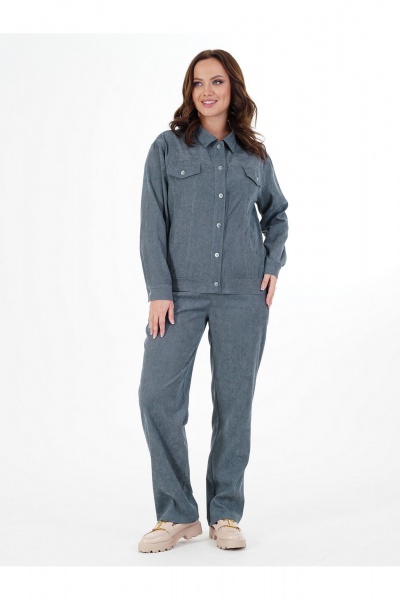 Брюки, жакет Пинск-Стиль 285 серо-голубой - фото 9