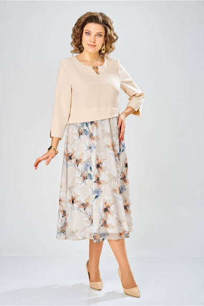 Платье Bonna Image 954-1/5 бежевый - фото 6