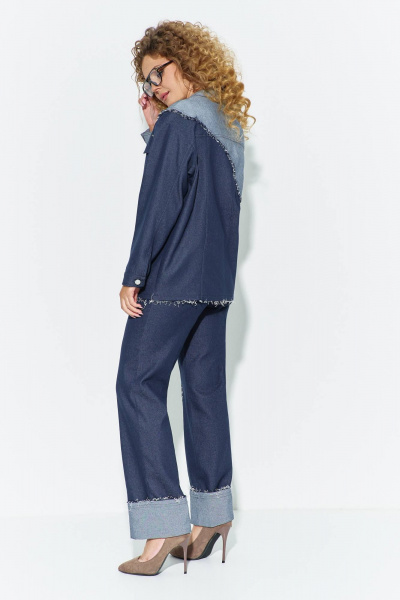 Брюки, рубашка Euromoda 687 синий_джинс_меланж - фото 3