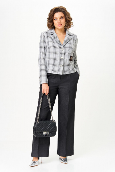 Брюки, жакет Aira Style 24246 серый - фото 10