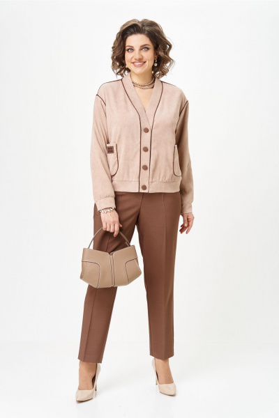 Брюки, кардиган Aira Style 24248 капучино - фото 6