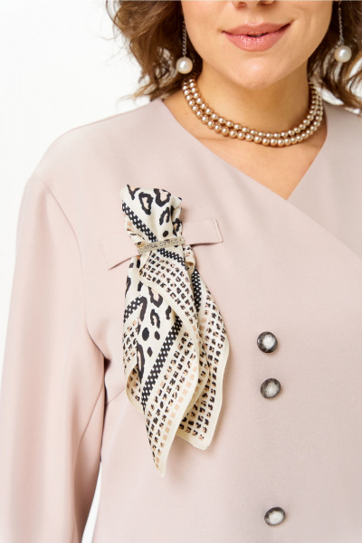 Жакет, юбка Aira Style 24137  бежево-коричневый - фото 3