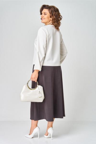 Жакет, юбка Aira Style 24137  молочно-коричневый - фото 3