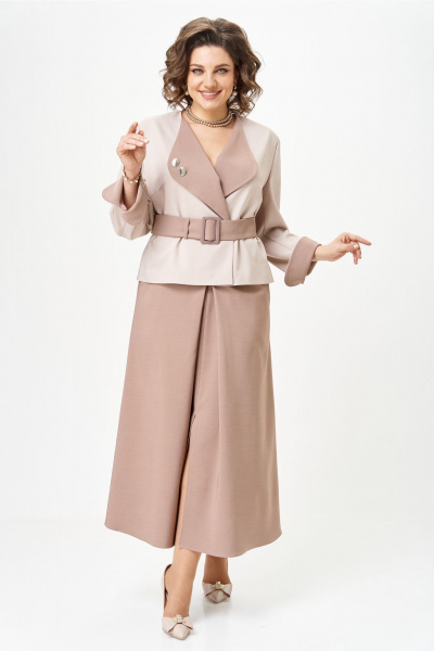 Жакет, юбка Aira Style 24138 карамельный - фото 11