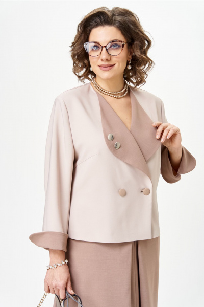 Жакет, юбка Aira Style 24138 карамельный - фото 9