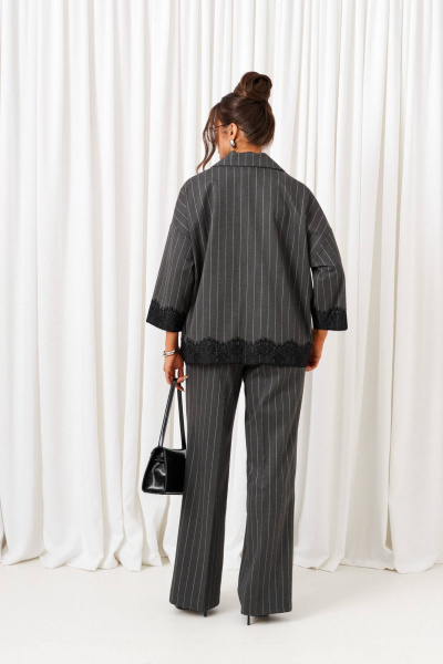 Блуза, брюки, жакет Beautiful&Free 6431 темно-серый - фото 6