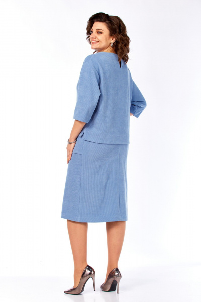 Блуза, юбка Элль-стиль 2441/3 голубой - фото 7