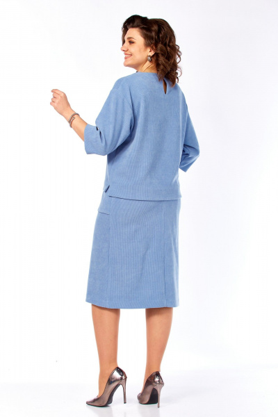 Блуза, юбка Элль-стиль 2441/3 голубой - фото 6