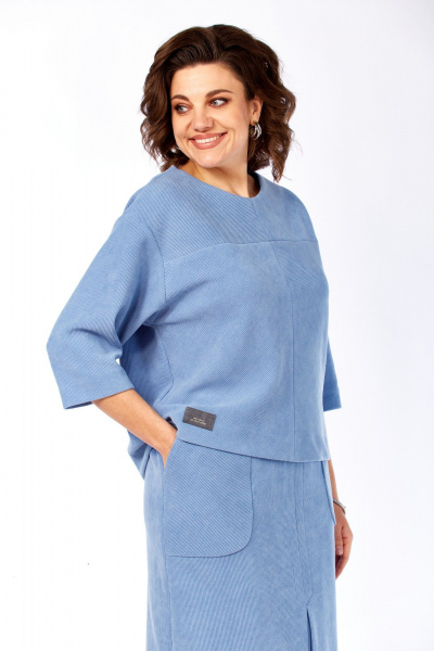 Блуза, юбка Элль-стиль 2441/3 голубой - фото 2