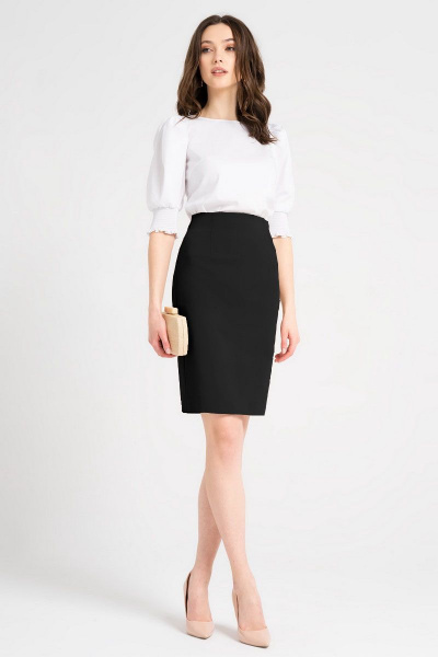 Черная офисная юбка-карандаш из эластичного хлопка Панда 54050z черный - фото 1