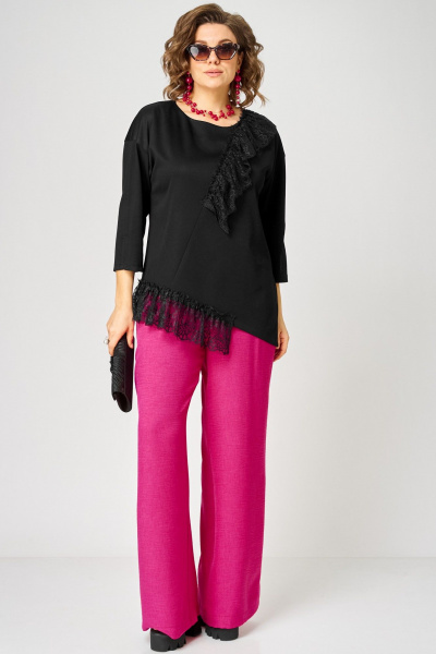 Блуза EVA GRANT 7148-1 черный - фото 7