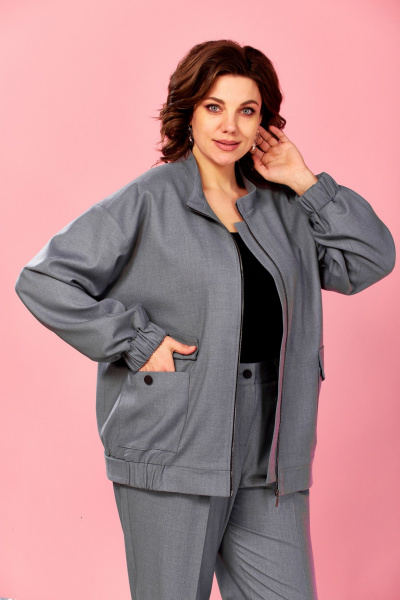 Брюки, бомбер AVA fashion М-178 серый - фото 9