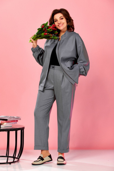 Брюки, бомбер AVA fashion М-178 серый - фото 6