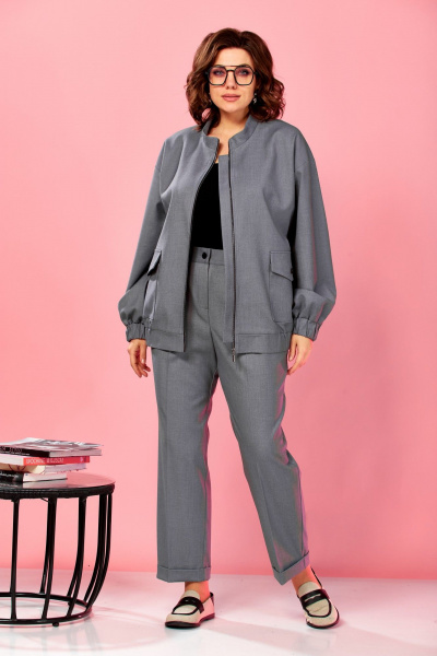 Брюки, бомбер AVA fashion М-178 серый - фото 3