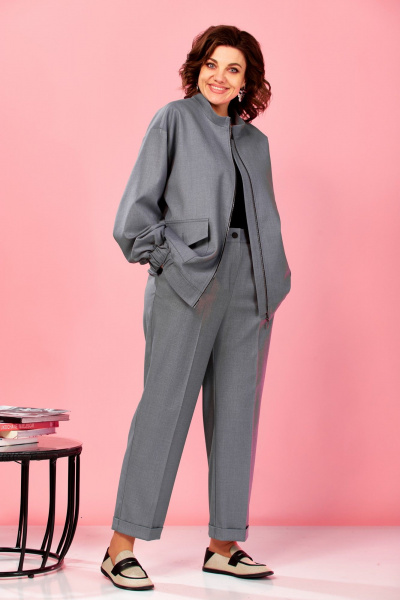 Брюки, бомбер AVA fashion М-178 серый - фото 2