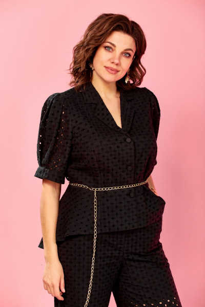 Брюки, жакет AVA fashion М-181 черный - фото 7