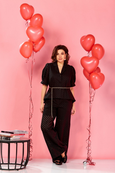 Брюки, жакет AVA fashion М-181 черный - фото 2