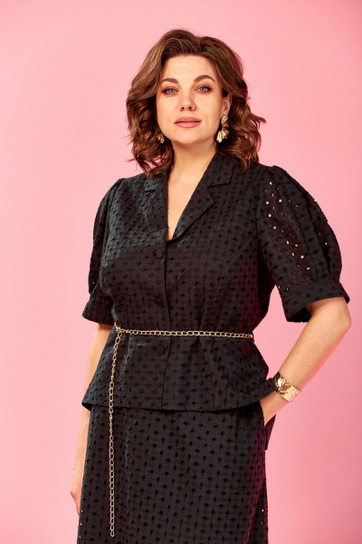 Жакет, юбка AVA fashion М-182 черный - фото 3