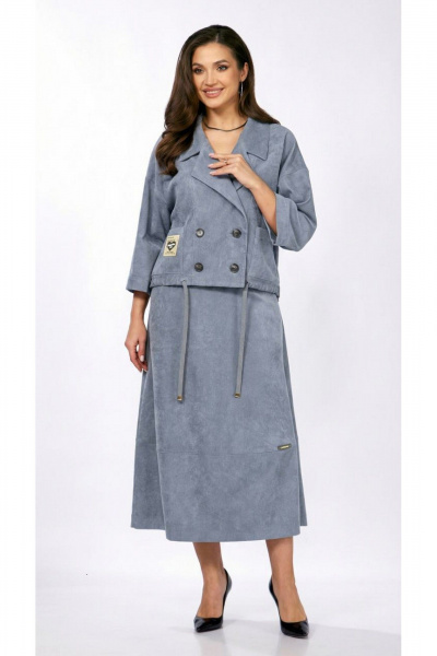 Жакет, юбка ZigzagStyle 608 серо-голубой - фото 10