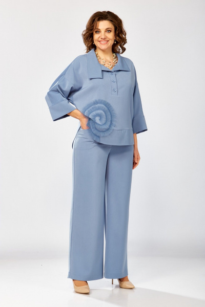 Блуза, брюки ZigzagStyle 559-2 светло-голубой - фото 1