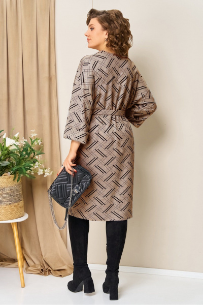 Платье VOLNA 1443 бежевый_с_рисунком - фото 3