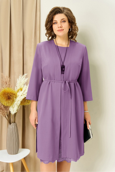 Жакет, платье VOLNA 1459 лавандовый - фото 4