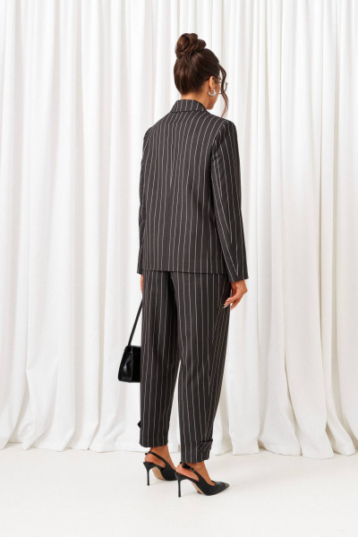 Брюки, жакет Beautiful&Free 6435 темно-серый_в_полоску - фото 8