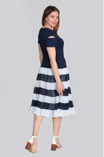Платье из трикотажа и шифона с ярусами Vita 2--138VT-1-0 - фото 4