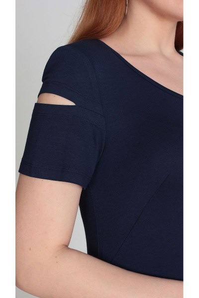 Платье из трикотажа и шифона с ярусами Vita 2--138VT-1-0 - фото 6