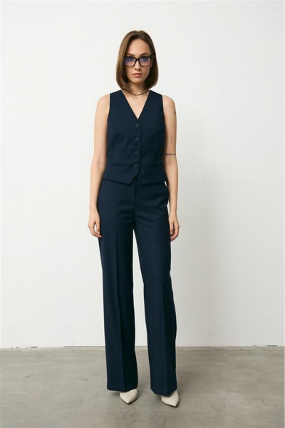 Брюки, жилет Luitui R4068 темно-синий - фото 1