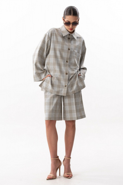 Блуза SILVERSPICE S-7634 клетка - фото 1