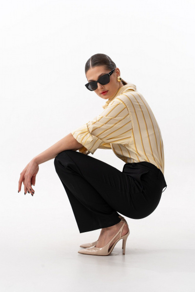 Деловые брюки из текстиля и эко-кожи SILVERSPICE S-3101-1 - фото 6