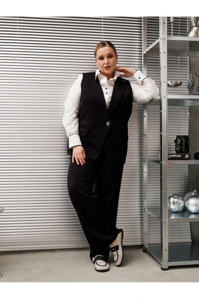 Брюки, жилет AVA fashion М-175 черный - фото 18