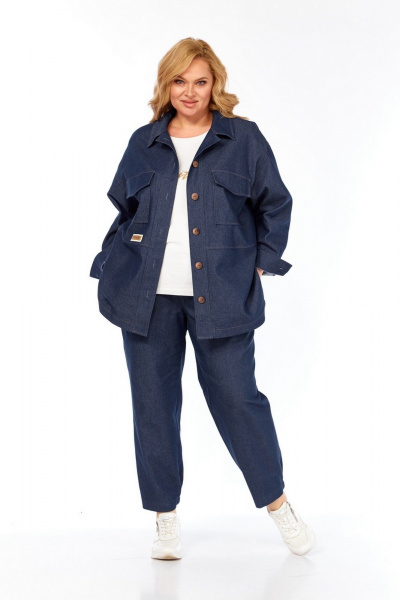 Брюки, рубашка, футболка Милора-стиль 1342 синий_джинс - фото 1