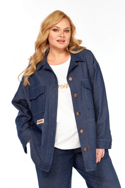 Брюки, рубашка, футболка Милора-стиль 1342 синий_джинс - фото 2